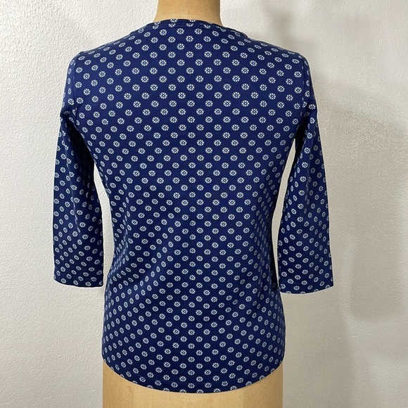 L.L.Bean supina cotton blue 3/4 sleeve tee shirt - Picture 5 of 7